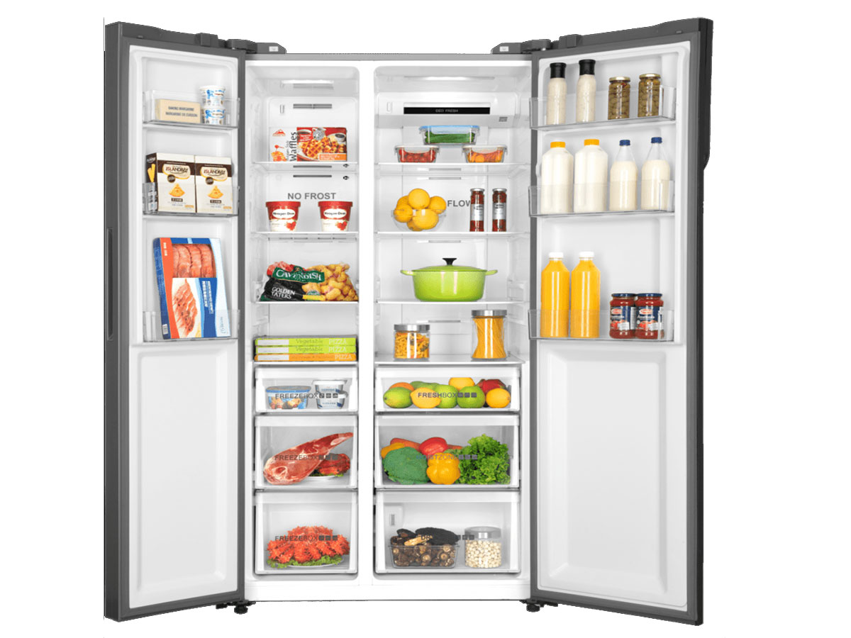 Tủ lạnh Side By Side Aqua AQR-IG696FS(GD) - 575L, Màu xám