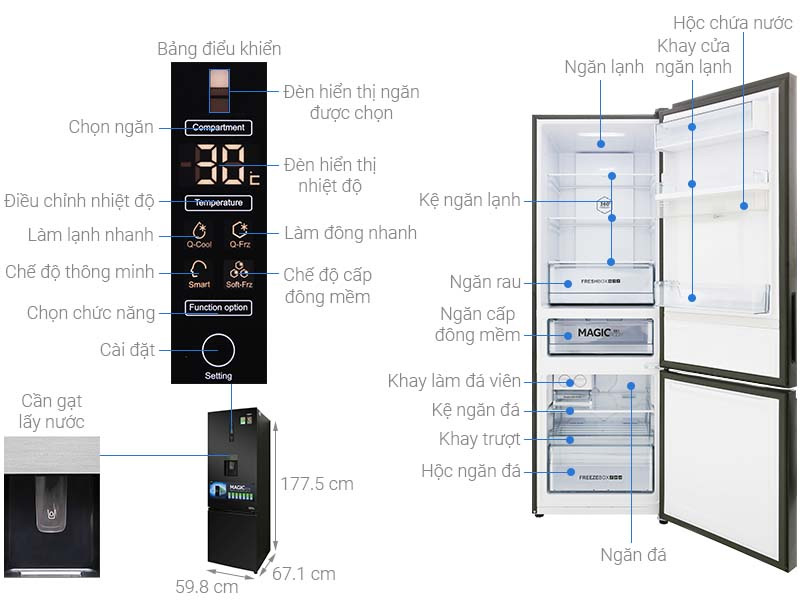 Tủ lạnh Aqua AQR-IW378EB