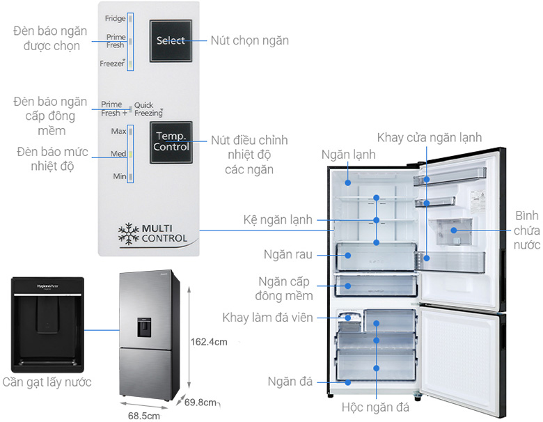 Tủ lạnh Panasonic NR-BX410WPVN