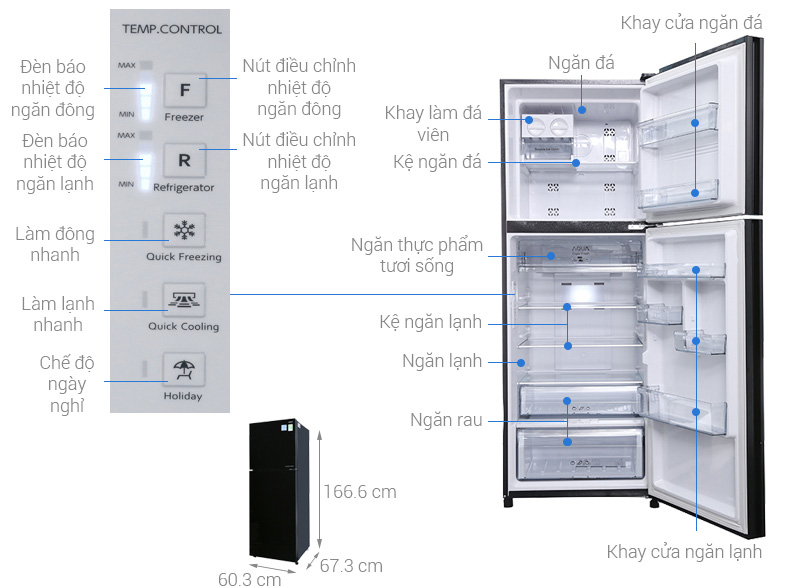 Tủ lạnh Aqua AQR-IG336DN