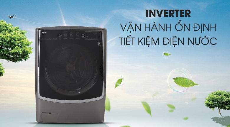 Máy giặt lồng ngang LG Twinwash inverter F2721HTTV 21kg động cơ Inverter tiết kiệm điện tối ưu