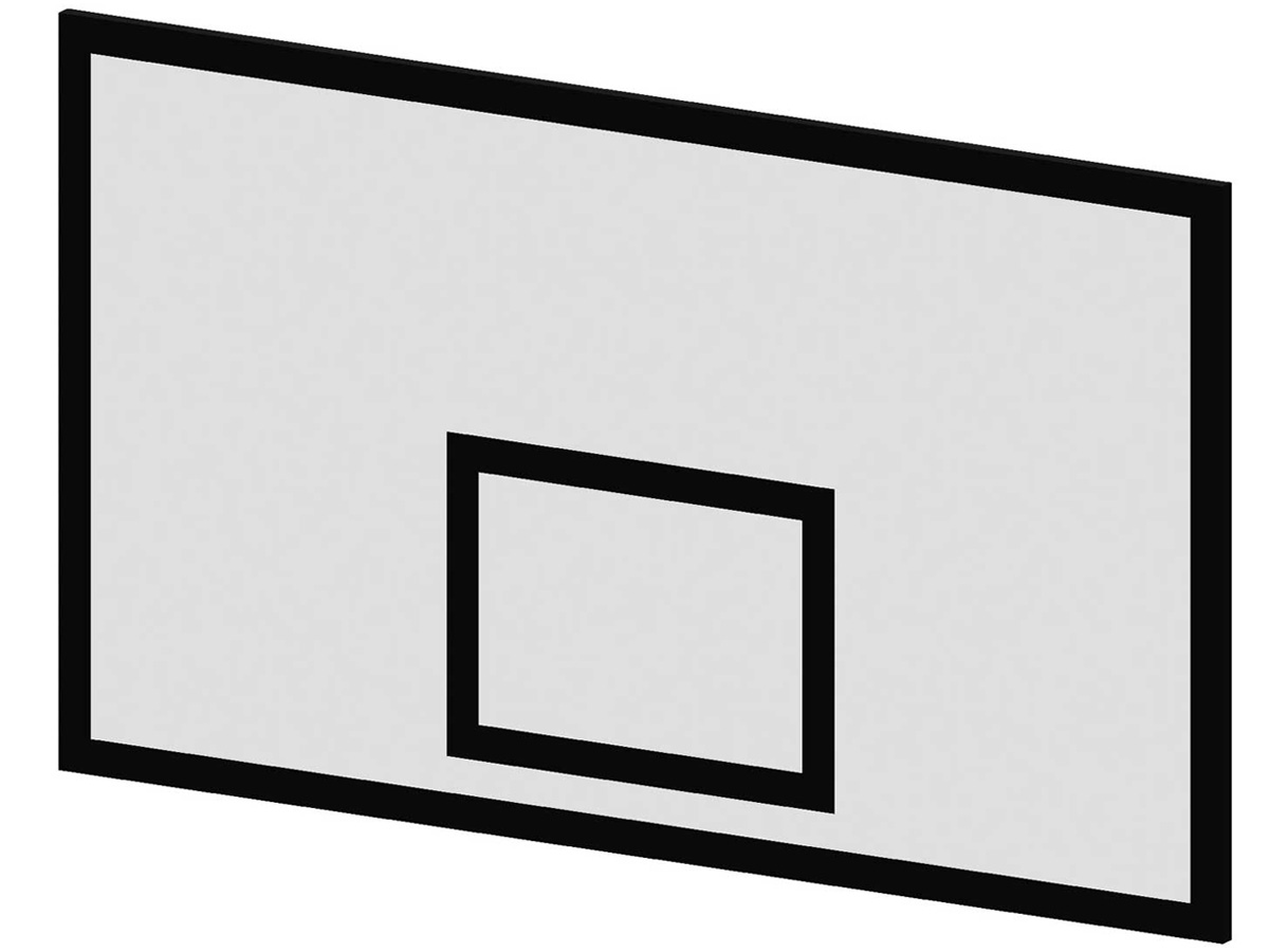Bảng rổ thi đấu Fiberglass hình chữ nhật 1.8m x 1.05m, viền đen S14530
