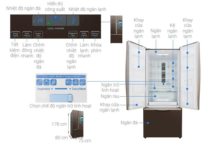 Tủ lạnh Hitachi R-FWB545PGV2