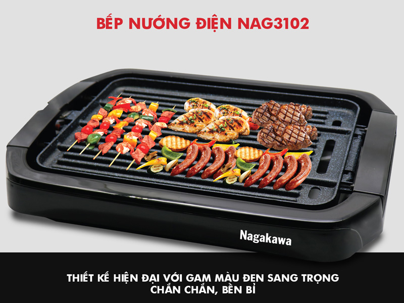 Bếp nướng điện 2 mặt Nagakawa NAG3102 chính hãng