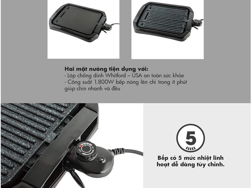 Bếp nướng điện 2 mặt Nagakawa NAG3102 