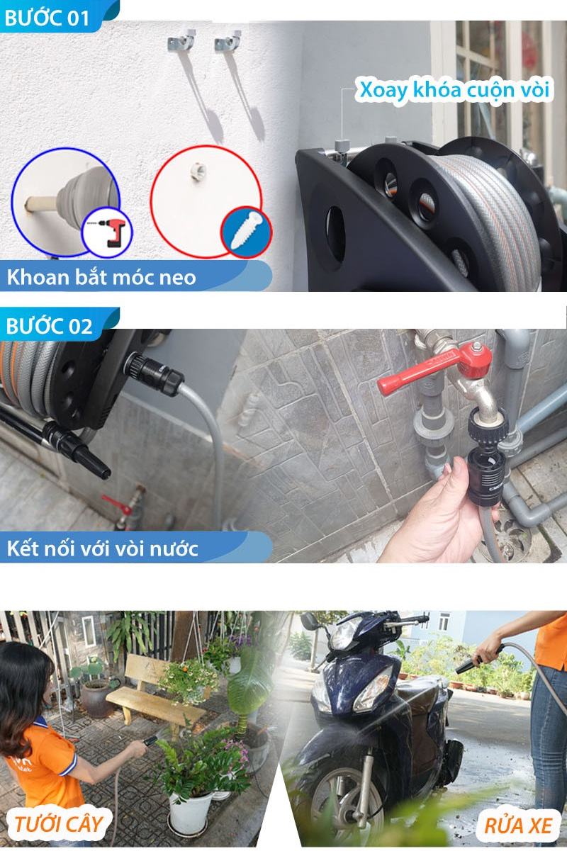 Cuộn vòi ống nước Claber