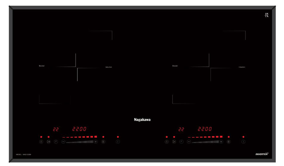 Bếp đôi điện từ Nagakawa NAG1202M Premium bếp điện từ