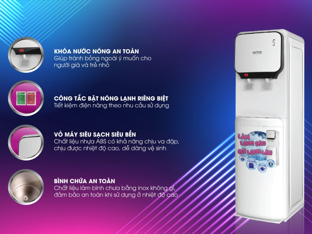 Vòi nóng có khóa an toàn Cây nước nóng lạnh 2 vòi