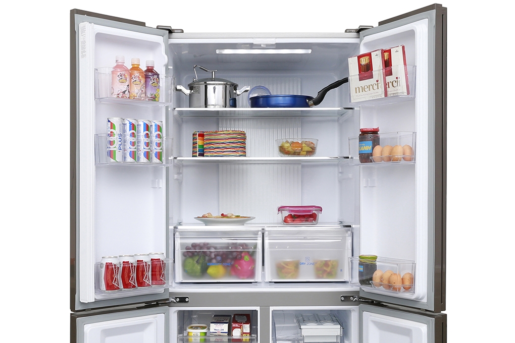 Tủ lạnh inverter Aqua AQR-IG525AM 456 lít có dung tích lớn thoải mái để thực phẩm