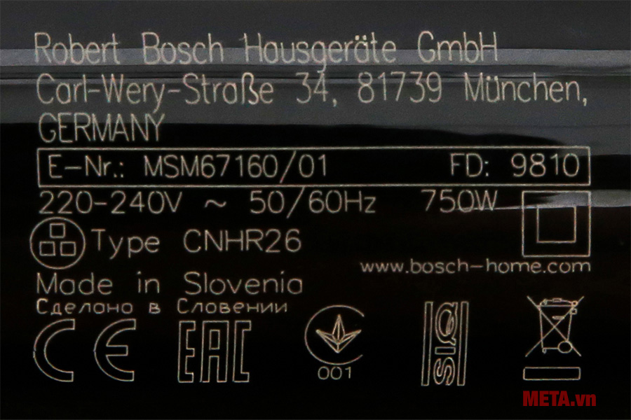 Máy xay cầm tay Bosch MSM67160