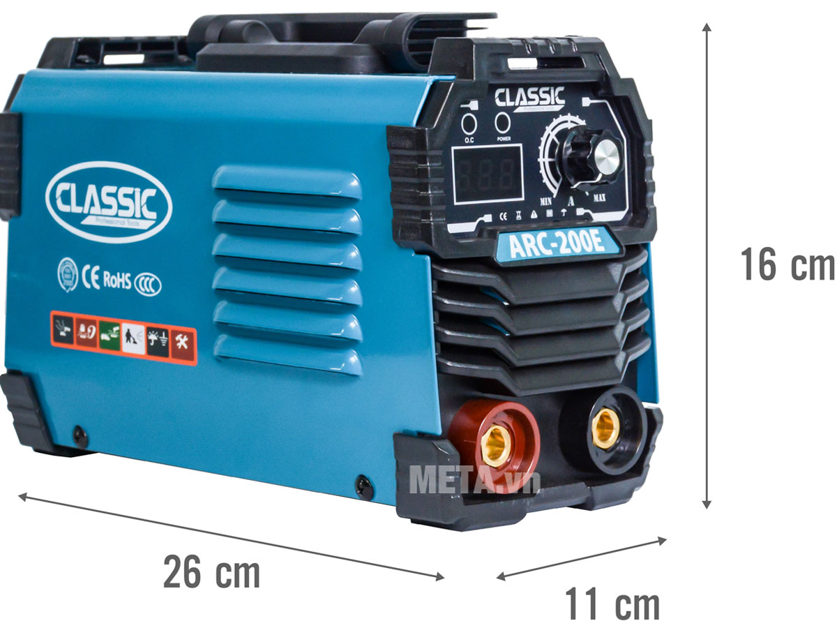 Classic ARC-200E thiết kế núm vặn điều chỉnh dòng hàn đơn giản Classic ARC-200E