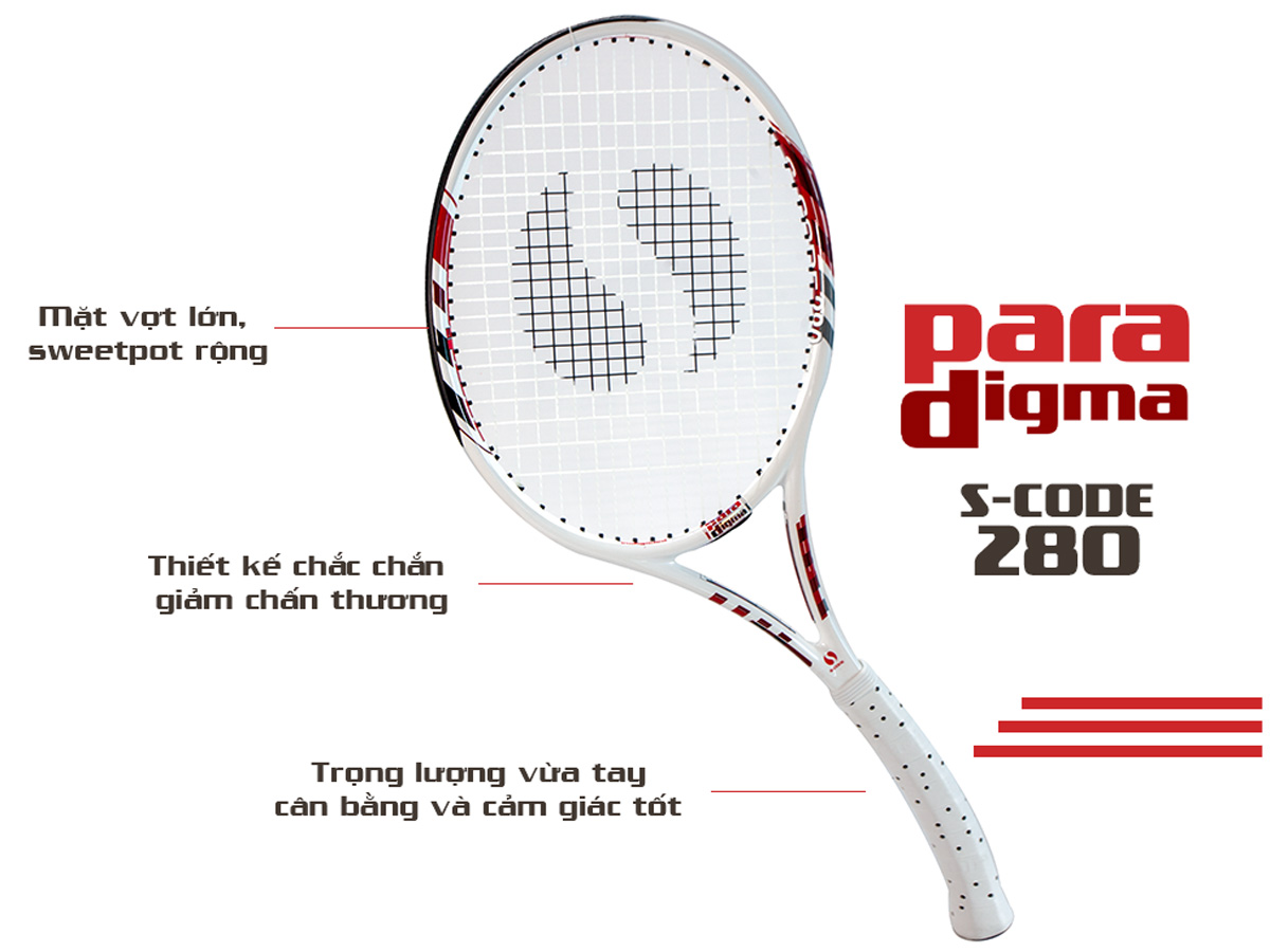 Vợt tennis Paradigma Ergo Kinetix S-Code 280