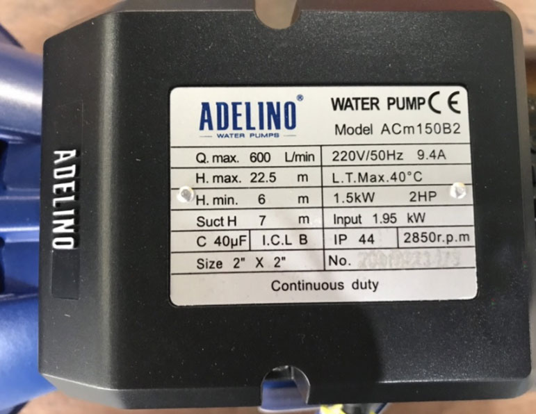 Máy bơm nước lưu lượng ADELINO 2HP ACm150B2