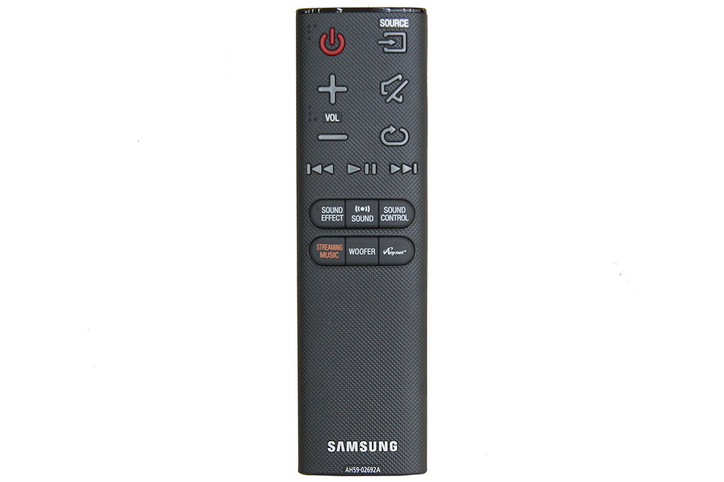 Soundbar cong Samsung HW-J7501R/XV đi kèm 1 điều khiển từ xa