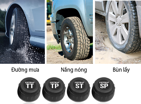 Cảm biến áp suất lốp Vietmap V1 thiết kế chống nước Cảm biến áp suất lốp Vietmap