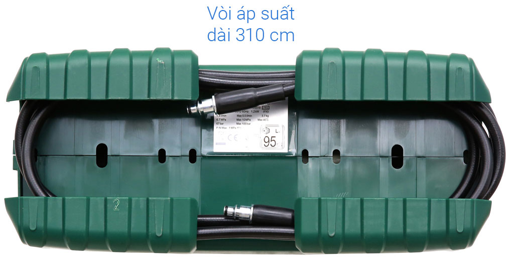 Vị trí cất giữ dây phun áp lực của máy phun xịt rửa áp lực cao Bosch Easy AQT 100 LL