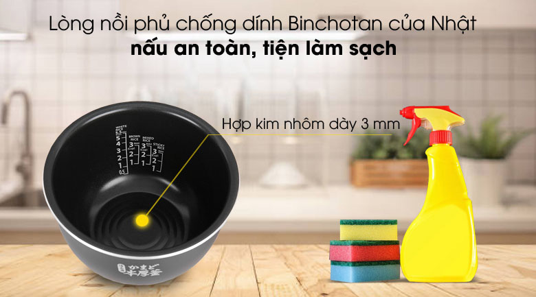 Lòng nồi có lớp chống dính Lòng nồi có lớp chống dính