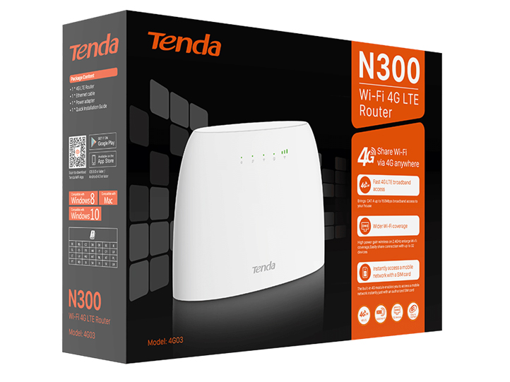 Bộ phát Wifi sử dụng sim 4G LTE Tenda 4G03 - 150Mbs