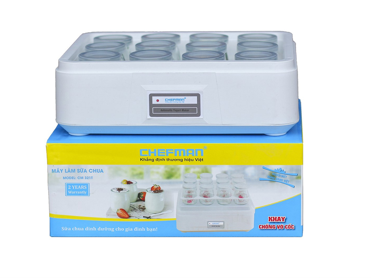 Máy làm sữa chua Chefman 12 cốc thủy tinh CM-321T