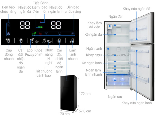 Tủ lạnh 2 cánh Beko Inverter 392 lít RDNT440E50VZGB