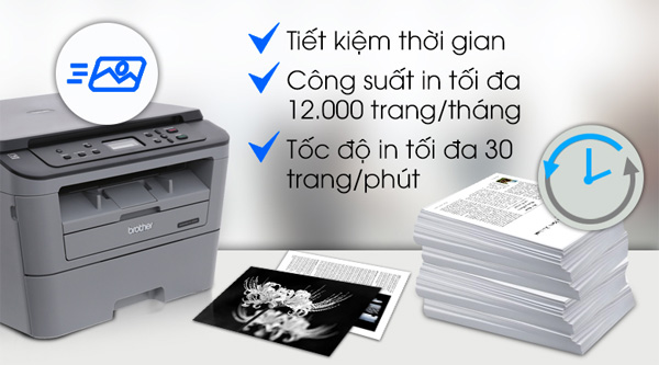 Máy in Brother DCP-L2520D in khổ giấy A4, Letter, Legal, A5