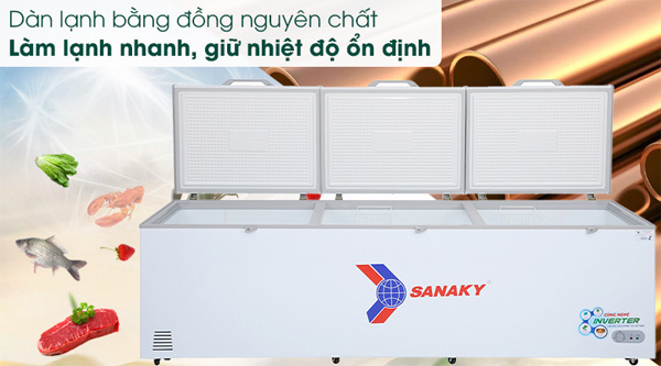 Tủ đông Inverter 1 ngăn 3 cánh mở Sanaky VH 1399HY3