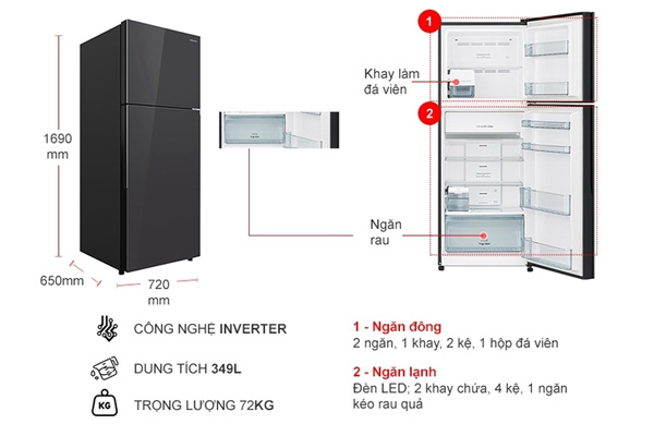 Tủ lạnh Hitachi 366 lít R-FVY480PGV0(GMG)