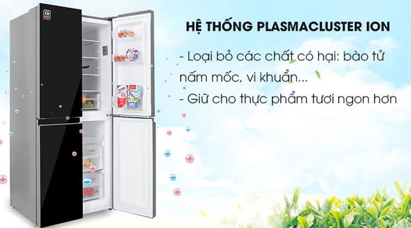 Tủ lạnh Sharp Inverter 572 lít 4 cửa SJ-FXP640VG-BK Model 2021