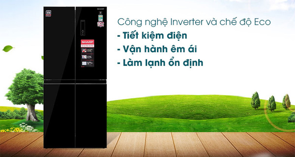 Tủ lạnh Sharp Inverter 572 lít 4 cửa SJ-FXP640VG-BK Model 2021