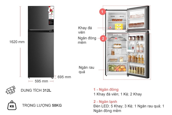 Tủ lạnh Toshiba RT400WE(06)-MG