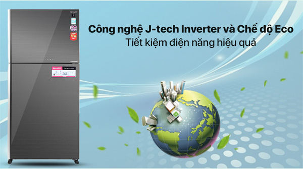 Tủ lạnh Sharp Inverter 604 lít SJ-XP660PG-SL Mới 2021