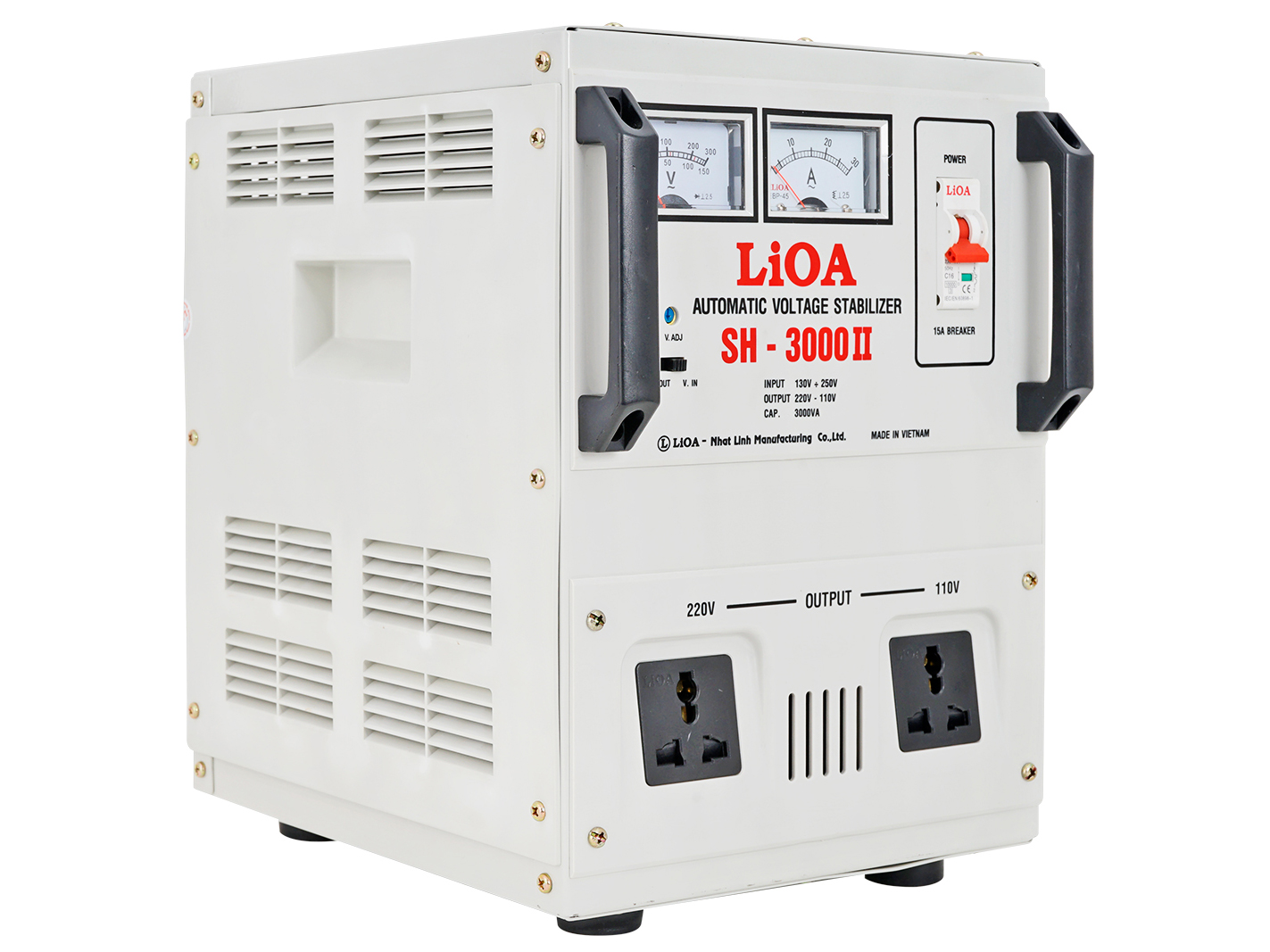 Ổn áp 1 pha Lioa 3KVA SH 3000II (dải điện áp đầu vào 130V - 250V)