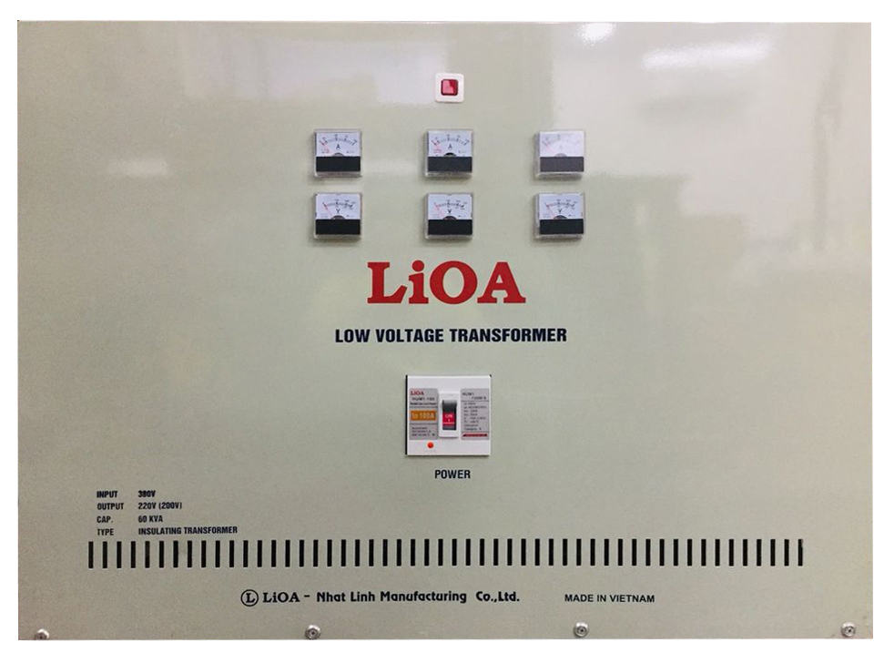 Biến áp đổi nguồn hạ áp 3 pha Lioa 60KVA - 3K601M2DH5YC (Cách ly)