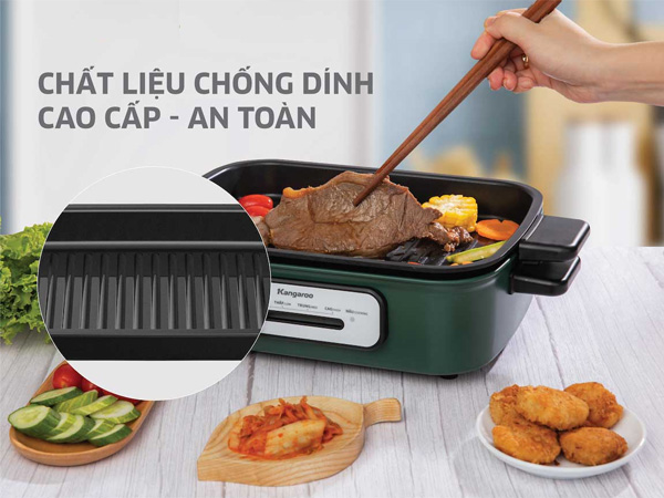 Khay nấu của nồi Kangaroo KG5EGH được phủ lớp chống dính cao cấp