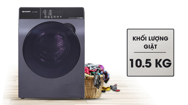  Máy giặt Sharp Inverter 10.5 kg ES-FK1054PV-S (mới 2021)