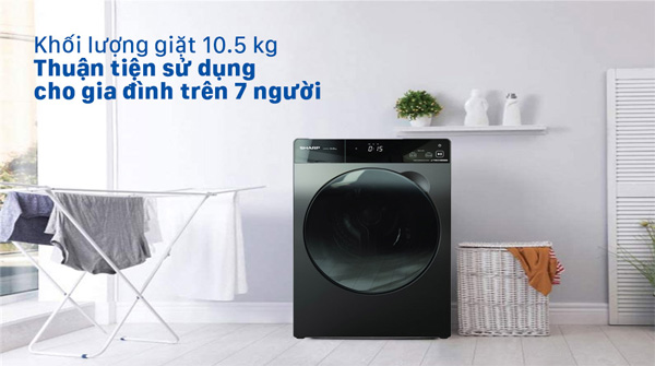 Máy giặt Sharp Inverter 10.5 Kg ES-FK1054SV-G Mới 2021