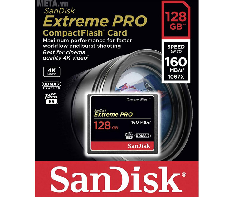 Thẻ nhớ máy ảnh 128GB SanDisk CF Extreme Pro SDCFXPS-128G-X46