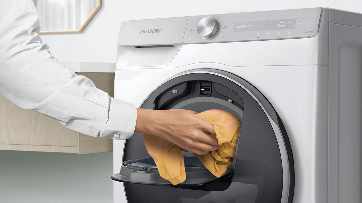 Máy giặt thông minh AI Samsung 9kg WW90TP54DSH/SV có cửa AddWash để thêm đồ khi đang giặt