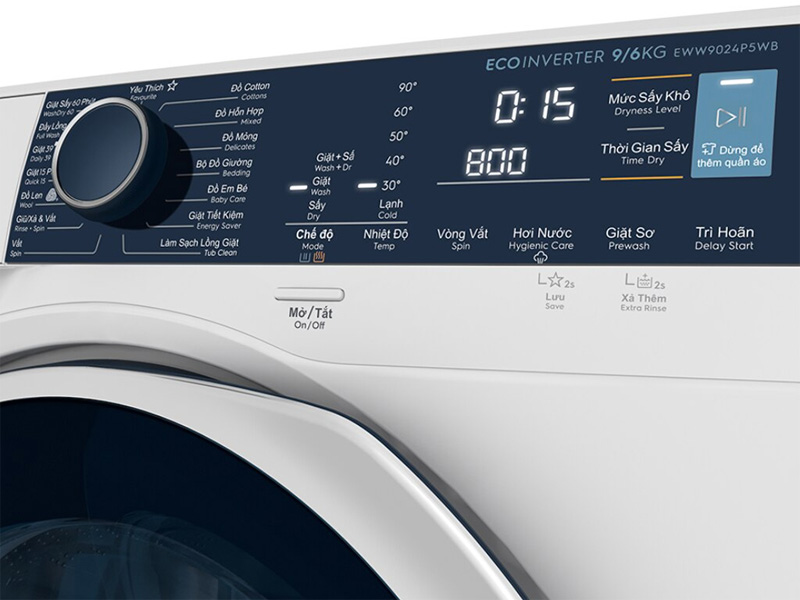 Bảng điều khiển máy giặt Electrolux EWW9024P5WB