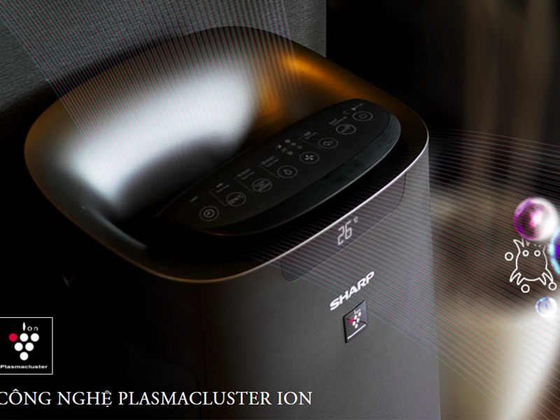 Công nghệ Plasmacluster mật độ ion cao tới 25.000 ion/cm3.