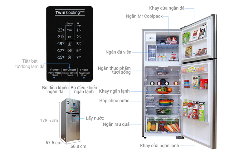 Tủ lạnh Samsung 380 lít RT38K5982SL/SV có hộp đựng nước 5 lít.