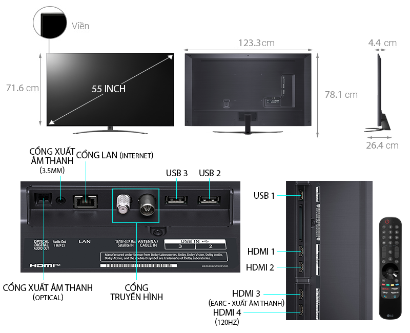 Smart Tivi 4K LG 55 inch 55NANO86TPA NanoCell HDR ThinQ AI - Mới 2021