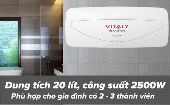 Bình nóng lạnh Ariston 20L VITALY (SLIM 2.5FE) - META.vn