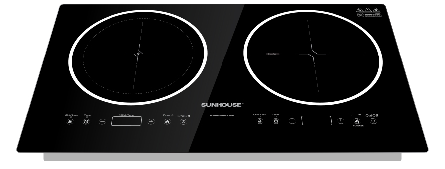 Bếp đôi điện từ hồng ngoại Sunhouse SHB9002-EC