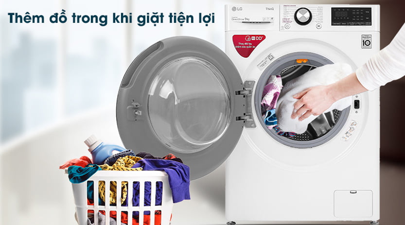 Máy giặt sấy thông minh AI LG Inverter FV1408G4W có tính năng Add Item tiện lợi