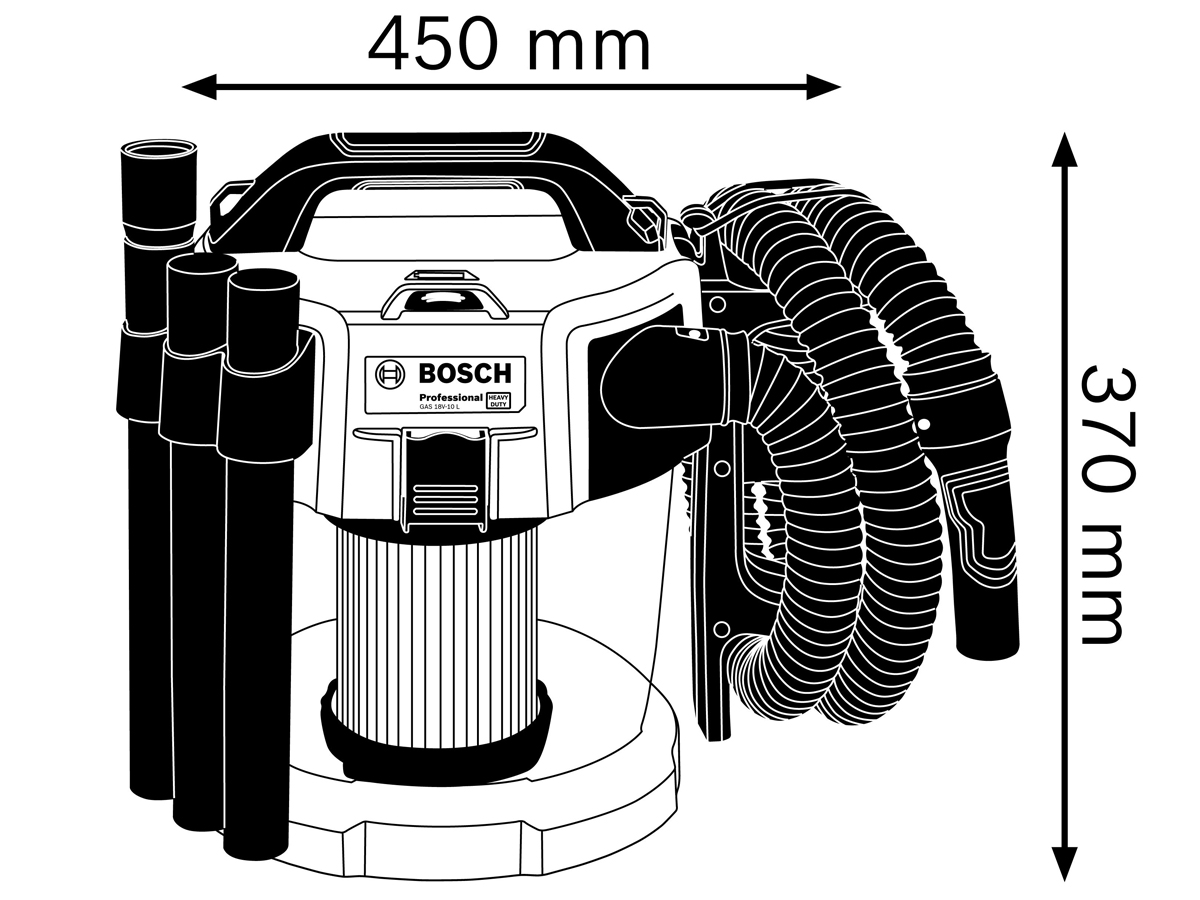 Máy hút bụi Bosch GAS 18V-10L Premium 06019C63K0 (Solo chưa pin sạc)