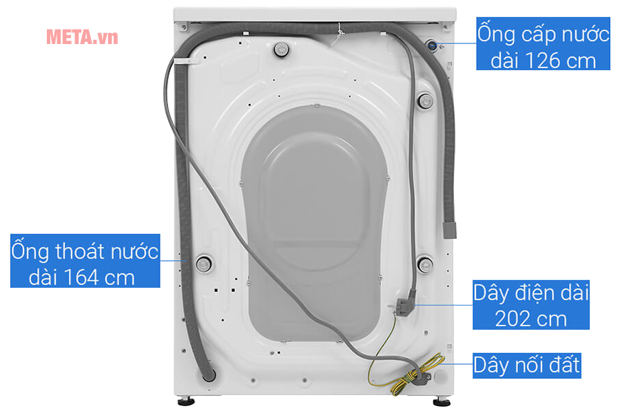 Máy giặt lồng ngang Aqua Inverter 9 kg AQD-D900F.W