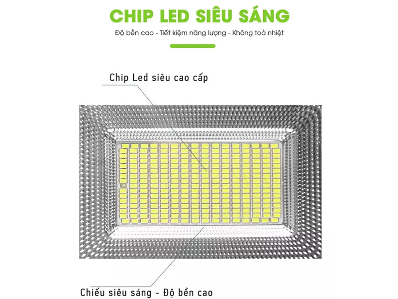 Sử dụng chip led hiện đại có hiệu suất chiếu sáng cao hơn