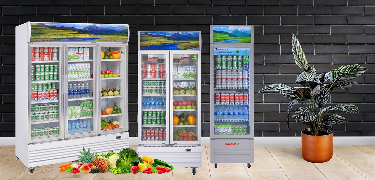 Các loại tủ mát công nghiệp cửa kính
