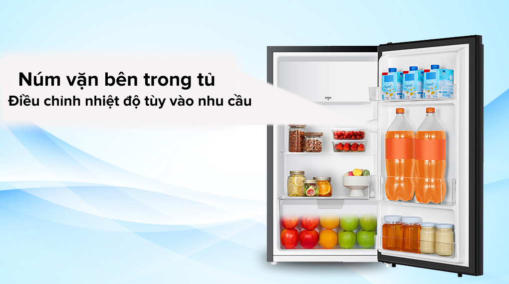 Bên trong tủ lạnh mini Electrolux 94 Lít EUM0930BD VN có núm vặn để bạn có thể điều chỉnh nhiệt độ